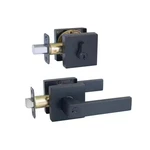 Karsen Contemporary Matte Black Entry Door Lever And Single Cylinder Deadbolt. Fixed Price $71.11.