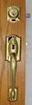 Schlage Camelot Handleset Left Flair Lever Brass F60CAM505FLA605LH #8MH. Fixed Price $64.99.