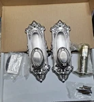 Emtek Decorative Hardware Model 8203 Victoria Plate Satin Nickel. Fixed Price $62.50.