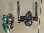 Omnia Satin Stainless Steel Passage Handleset W/ Oval Rosette. Fixed Price $59.00.