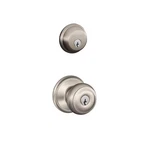 Schlage Georgian Satin Nickel Single Cylinder Deadbolt And Keyed Entry Door Knob. Fixed Price $36.95.
