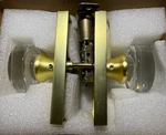 Passage Glass Door Knobs Interior Satin Brass Gold Crystal Hall Closet. Fixed Price $19.99.