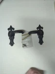 Signature Hardware Hand Forged Fleur Lis Door Lever Set Black Powder Trim. Fixed Price $35.00.