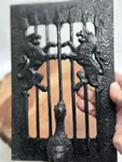 Vintage Speak Easy Door Knocker Cage Lions Cast Metal. Fixed Price $78.30.
