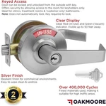 Oakmoore Keyed Entry Commercial Door Handle Silver Heavy Duty T2-15. Fixed Price $36.00.
