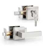 Probrico 4 Pack-passage Door Lever With Single Cylinder Deadbolts Combo. Fixed Price $129.99.