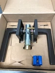 Emtek 5110HLOUS10BRH Helios Passage Door Lever, Square Rose, Oil Rubbed Bronz. Fixed Price $99.99.