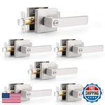 Probrico Satin Nickel Square Privacy Door Levers Lockset For Bedroom. Fixed Price $141.19.