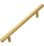 Lizavo 701-128BB Brushed Brass Modern Gold Cabinet Pulls Long Solid 10PK 5" Hole. Fixed Price $21.56.