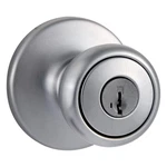 Kwikset Door Knob Keyed Entry Flat Ball Smart Security Round Metal Chrome. Fixed Price $19.04.