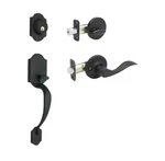Copper Creek Heritage Black Door Handleset Waverlie Trim *ships Free*. Fixed Price $39.99.