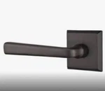 Emtek Privacy #6 Door Lever Set W/ Modern Cimarron 7211CRLHFB. Fixed Price $99.99.