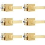 6 Pack Privacy Heavy Door Handle Lever With Stain Brass Finish Modern Design .... Fixed Price $179.62.