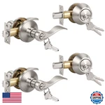 Knobwell 2 Pack Satin Nickel Keyed Alike Front Entry Door Lock Set Single. Fixed Price $89.58.