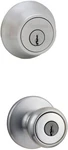 695T 26D Cp Double Cylinder Deadbolt Combo Pack With Tylo Entry Knob Satin Ch. Fixed Price $58.17.