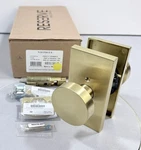 Baldwin PVCONCFR044 Contemporary Privacy Door Knob Set 5" Rectangle- Satin Brass. Fixed Price $109.20.
