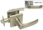 Satin Nickel Square Door Handle Lever Locks Entry Brushed Set Of 6. Fixed Price $69.99.
