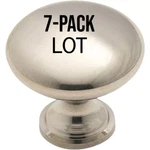New 7-PACK Lot Amerock 14404SCH Brushed Chrome 1-3/16" Cabinet Knob. Fixed Price $12.95.