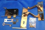 Basta Solid Heavy Cast Brass Lever Handle Mortise Lock Set Entry Door Ireland. Fixed Price $145.00.