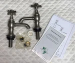 Elizabethan Classics Wiltshire Single Hole 2-HANDLE Mid-arc Vessel Faucet Nickel. Fixed Price $99.99.