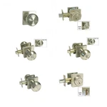 Satin Nickel Square Plate Door Locks Knobs Keyed Entry Privacy Passage Deadbolt. Fixed Price $37.99.