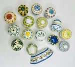 Assorted 16 Multicolor Ceramic Cabinet Cupboard Drawer Knobs Pulls Handles. Fixed Price $85.00.