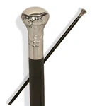 Chrome Plated Knob Handle Walking Stick On Black Shaft Wooden Decorative Walk.... Fixed Price $45.84.