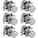 Starpy 6 Pack Brushed Nickel Door Knobs Square Rosette Interior Handles. Fixed Price $145.54.