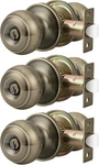 Probrico Entrance Door Knobs Keyed Alike Lockset 3, Antique Brass. Fixed Price $51.46.