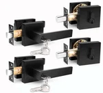 Probrico 2 Pack Entry Door Lever W/ Deadbolt Keyed Alike Black. Fixed Price $59.99.