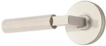 Emtek L-square Faceted Lever Righ Hand Passage Set With Disk Rose , Satin Nickel. Fixed Price $85.00.
