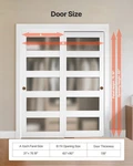 Sliding Closet Door, 60" (double 31") X 80", 5-LITE Frosted Glass Bypass. Fixed Price $402.49.