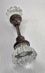 12 Point Clear Crystal Glass And Brass Antique Door Knob Set W/shaft -home Decor. Fixed Price $26.99.