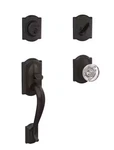 Schlage Camelot Aged Bronze Single Cylinder Door Handleset, FC60 716 Hob. Fixed Price $68.99.