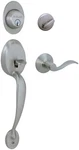 Schlage F360VPLY619ACC Plymouth/accent Combo Kit, Satin Nickel. Fixed Price $253.99.