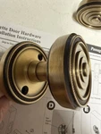 Emtek Soleil Privacy Door Knob Set Vintage Brass GS40-SOLSOL-VB Bathroom Bed. Fixed Price $115.00.