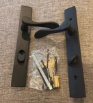 Emtek Rectangular 2X10 Keyed Multi Point Lh Flat Black Luzern Lever Trim Set. Fixed Price $175.00.