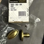 New Box Of 2 Baldwin Estate 5060-060-MR Knob Satin Brass Oval. Fixed Price $49.95.