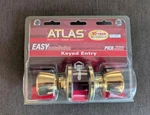 Atlas Home Security Keyed Entry Door Knob - Polished Brass New Sealed 1731601. Fixed Price $8.99.