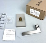 Baldwin Square Non-turning One-sided Dummy Lever W/ 5" Rectangle Rose Nickel. Fixed Price $33.95.