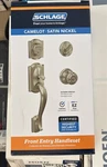 Schlage Camelot Satin Nickel Single Cylinder Door Handleset With Georgian Knob. Fixed Price $69.99.