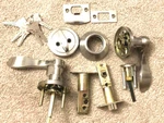 Gobrico Keyed Alike Entry Door Lock Set Handle Double Deadbolt Satin Nickel. Fixed Price $49.99.