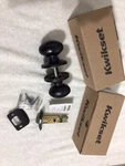(X3) Kwikset 720L Black Signature Series Laurel Passage Door Knob. Fixed Price $32.99.