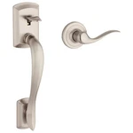 Kwikset Avalon Satin Nickel Front Door Handle Non-locking Exterior Lever. Fixed Price $62.99.