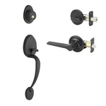 Copper Creek CZ2610XZL-BC Mid-century Modern Entrance Handleset In Black With.... Fixed Price $77.61.