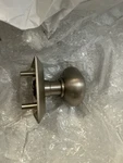 New Grandeur Fifth Avenue Square Rosette Door Knob, With Hardware, Satin Nickel. Fixed Price $200.00.