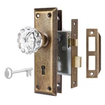 Newliplace Mortise Lock Set Interior Door Vintage Antique Brass Skeleton. Fixed Price $49.98.