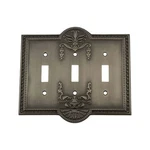 Nostalgic Warehouse Meadows Antique Pewter Triple Toggle Wall Plate Cover. Fixed Price $80.79.