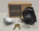 Schlage F51A Geo 716 Cam. Keyed Entry Lock Aged Bronze Doorknob New W/keys. Fixed Price $21.99.