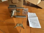 Emtek 5123HNRHUS15 Hanover Satin Nickel Right Lever Keyed Rectangle Rosette New. Fixed Price $99.87.